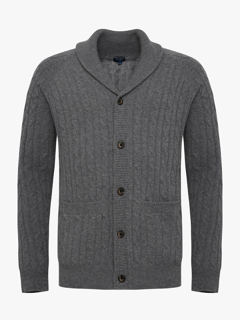 Gray Thick Wool Cardigan