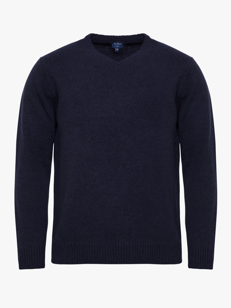 Blue V-neck Pullover