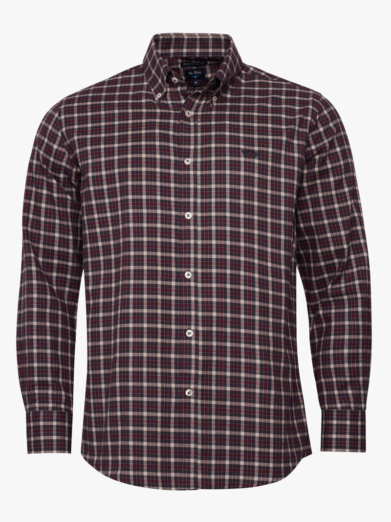 Camisa de sarga gris de ajuste regular