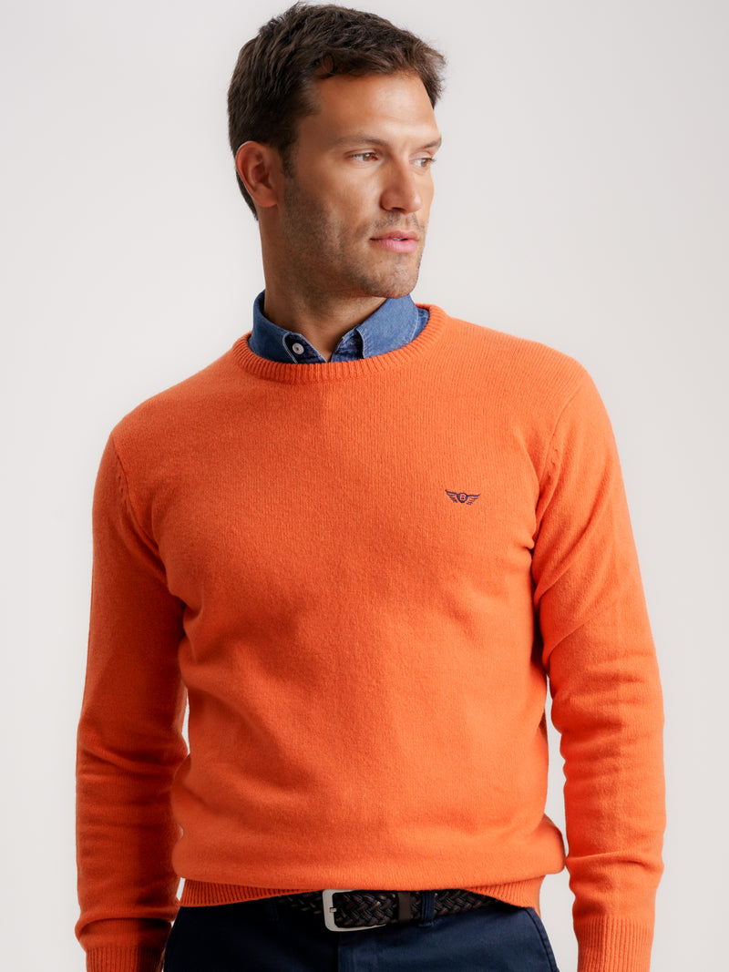 Orange Thick Wool Pullover