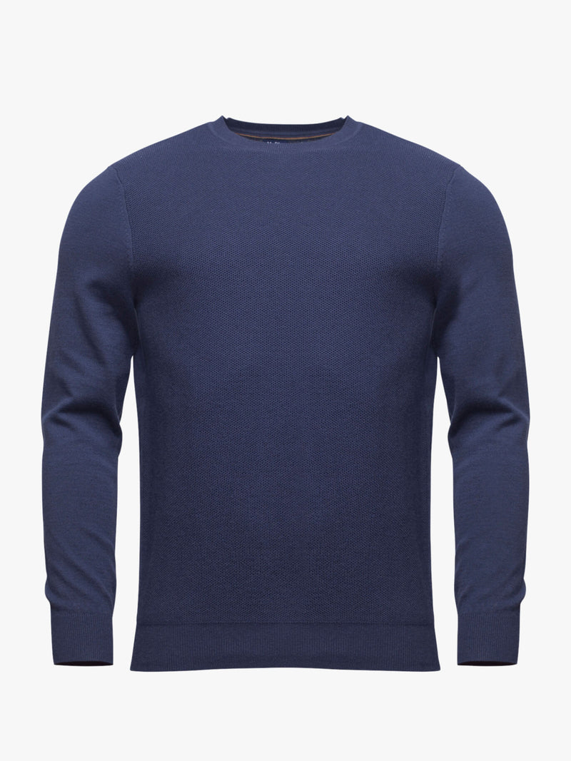 Dark blue Merino cotton and wool sweater