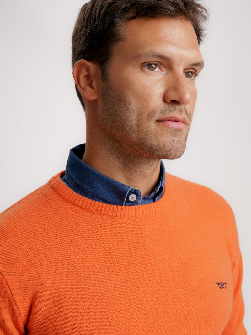 Orange Thick Wool Pullover