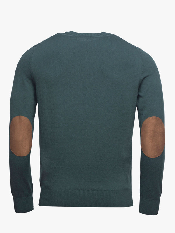 Merino Wool and Cotton Sweater with Round Neckline