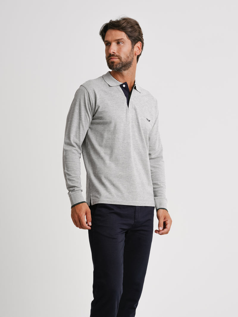 Polo Regular Fit Grey Long Sleeve