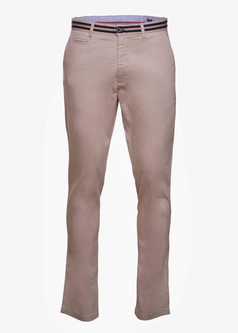 Plain Chino Canvas Slim Fit Trousers with detail
