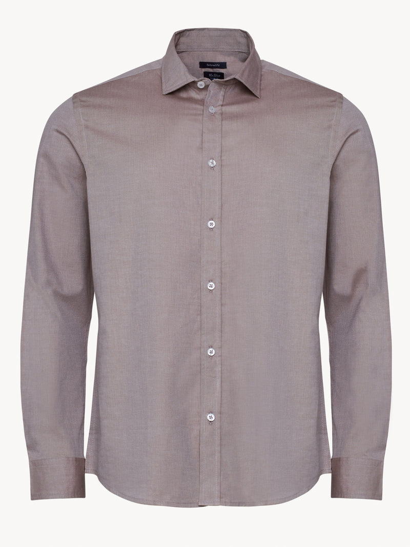 Brown Tailored fit Twill Shirt