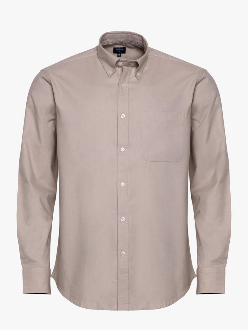 Regular Fit Beige Long Sleeve Shirt