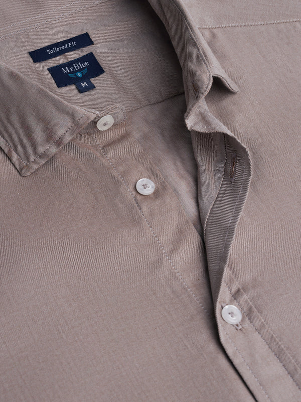 Camisa Twill Tailored fit Marrón