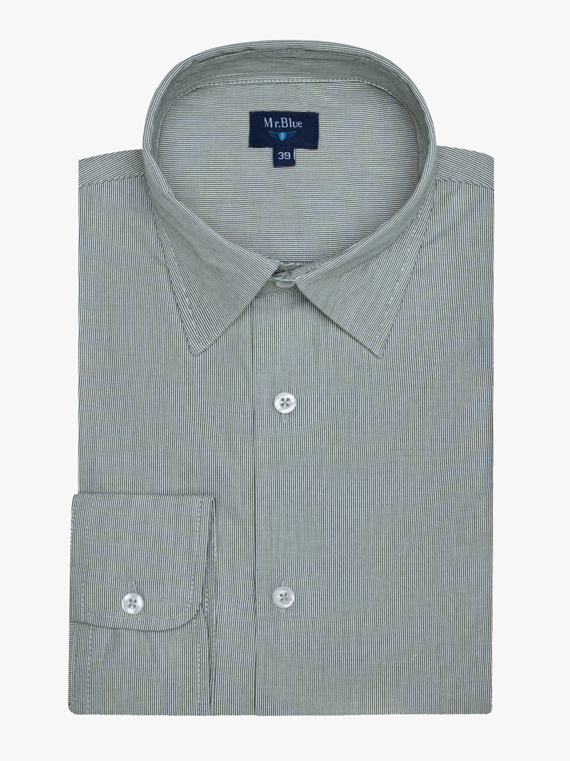 Classic fit Poplin Green Shirt