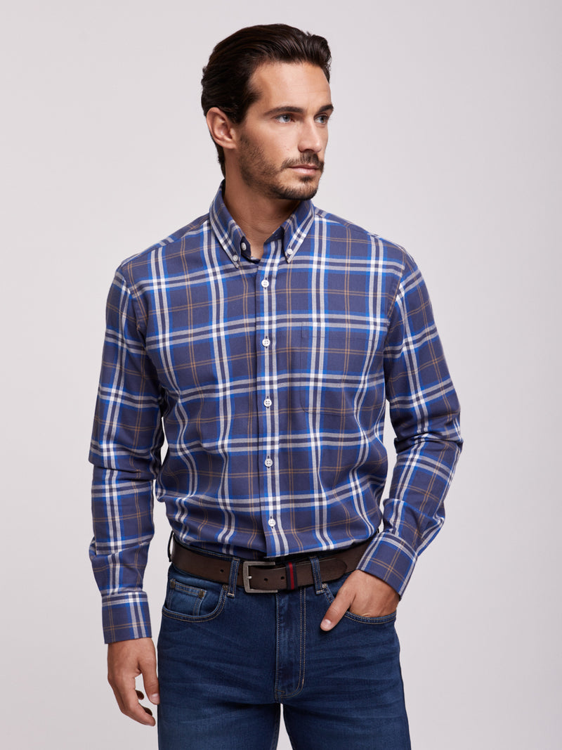 Regular Fit Blue Long Sleeve Shirt