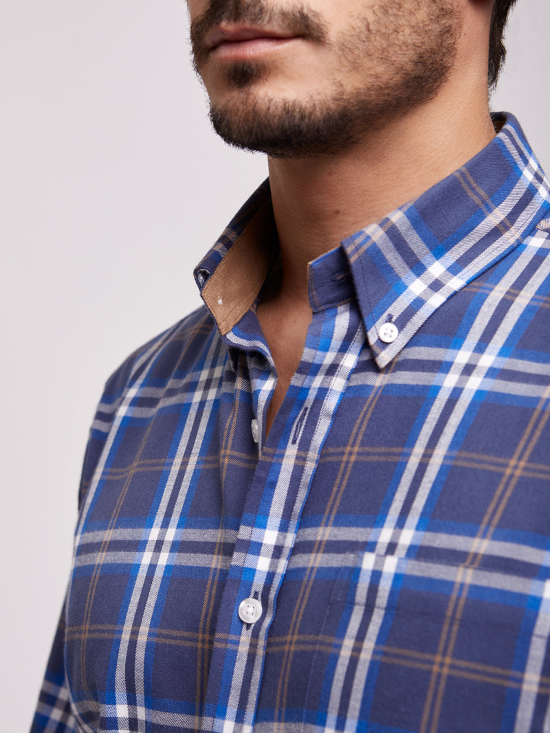 Regular Fit Blue Long Sleeve Shirt