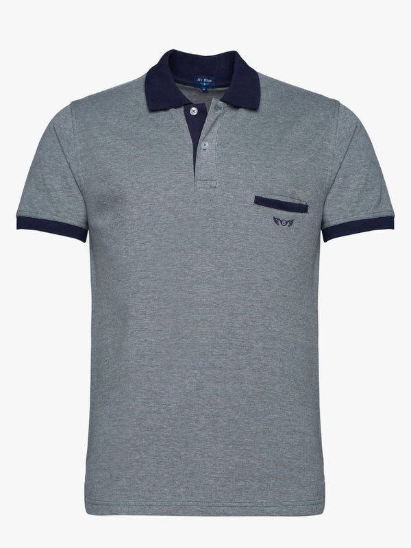 Dark green cotton polo shirt with pocket