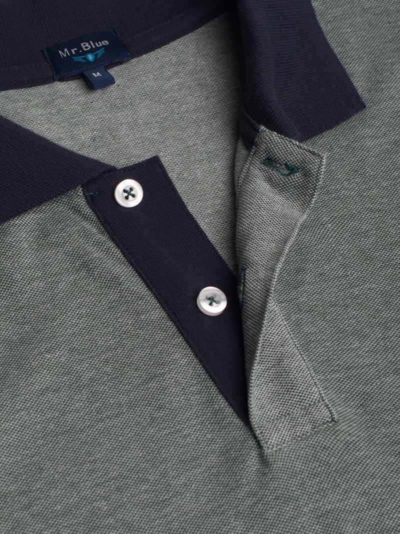 Dark green cotton polo shirt with pocket