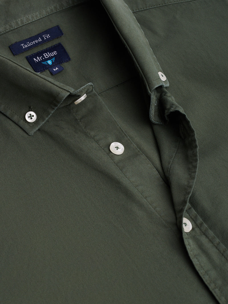 Tailored fit Twill Green Shirt