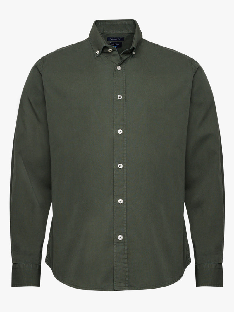 Tailored fit Twill Green Shirt