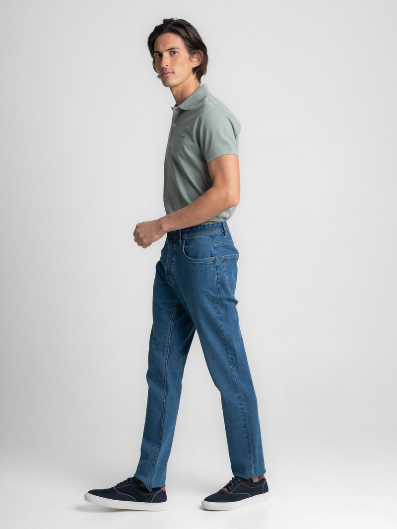 Pantalones azules de ajuste regular