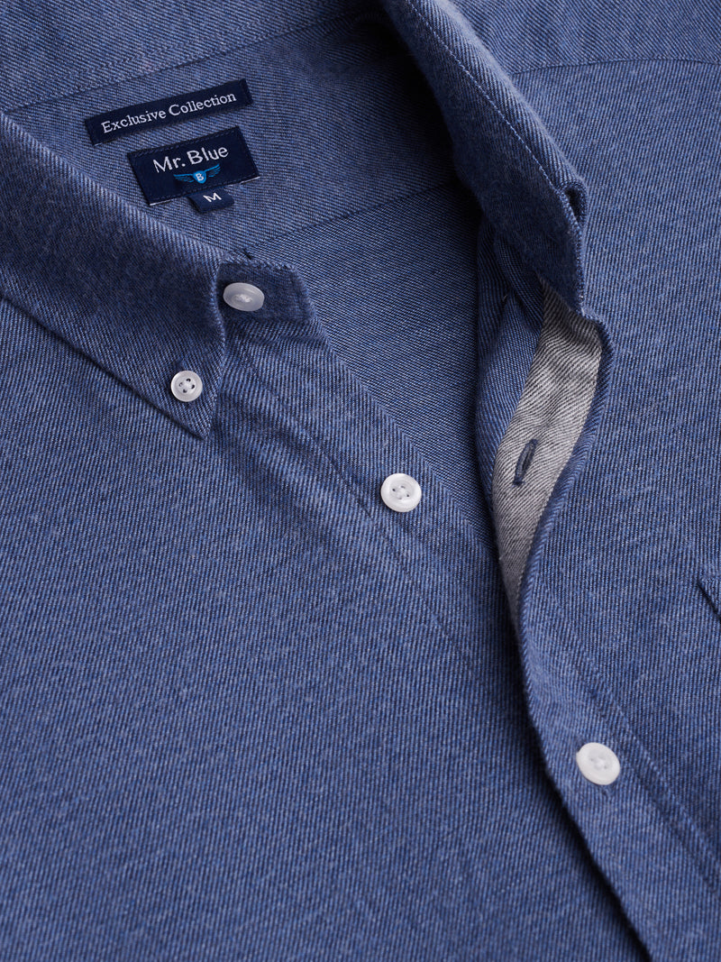 Camisa Regular Fit de franela azul