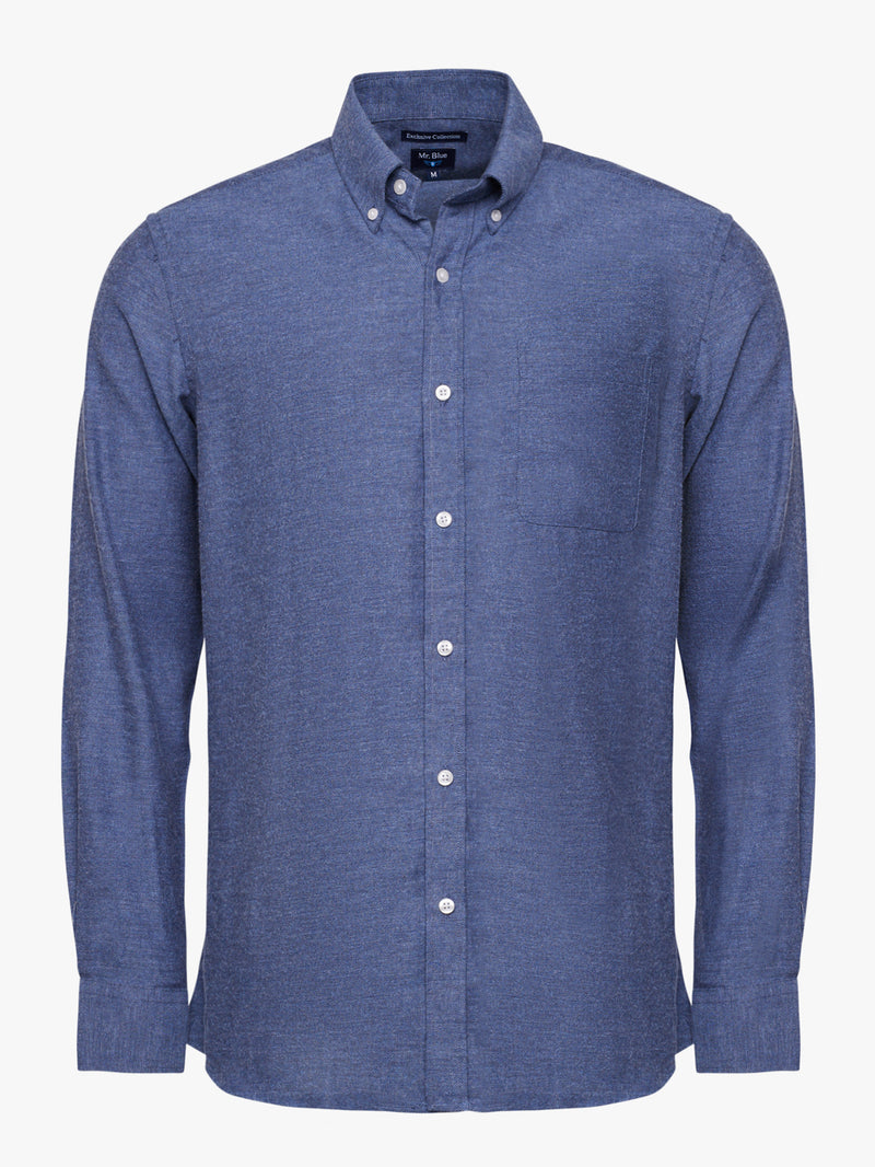 Camisa Regular Fit Flanela Azul