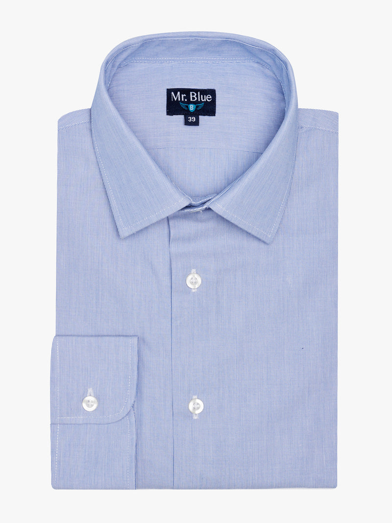 Classic Fit Poplin Blue Shirt