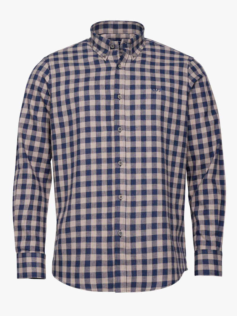 Regular Fit Beige Flannel Shirt