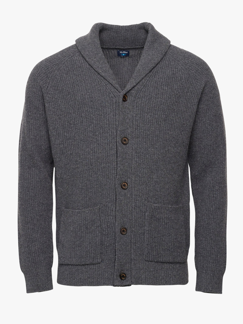 Cardigan Lã Grosso Cinzento