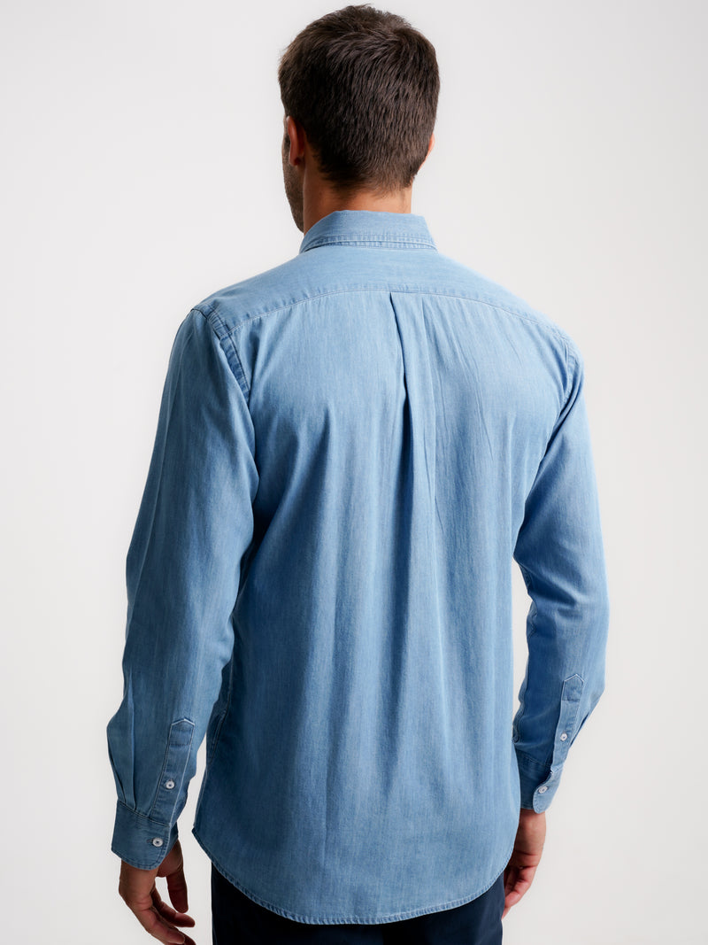 Camisa Regular Fit Denim Azul