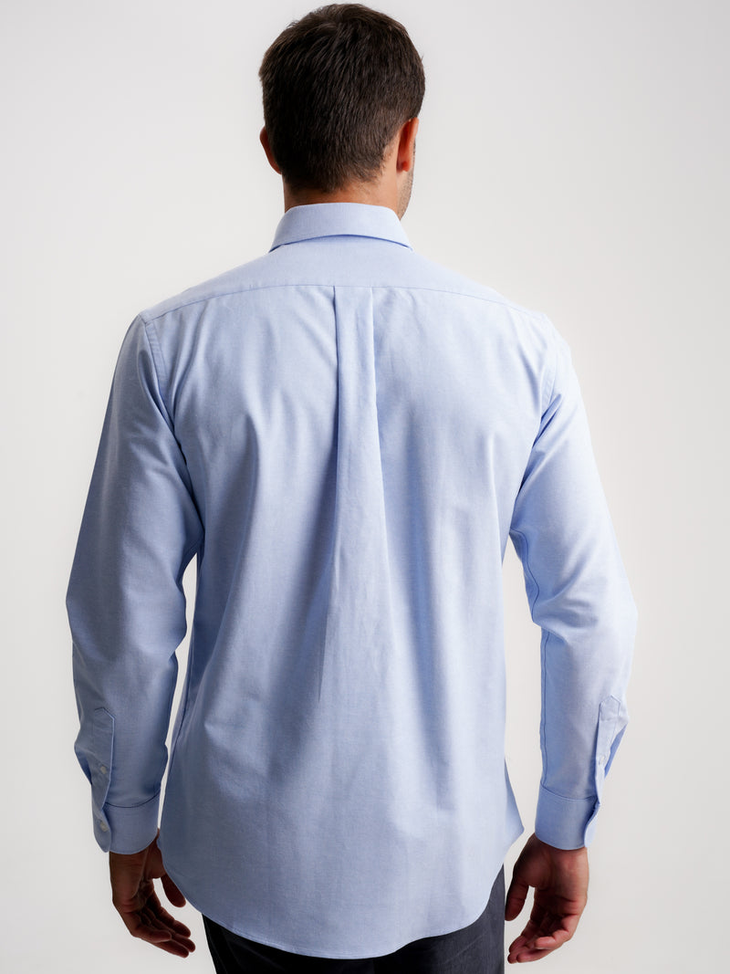 Camisa Regular Fit Oxford Azul