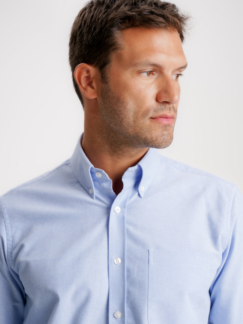 Camisa Regular Fit Oxford Azul