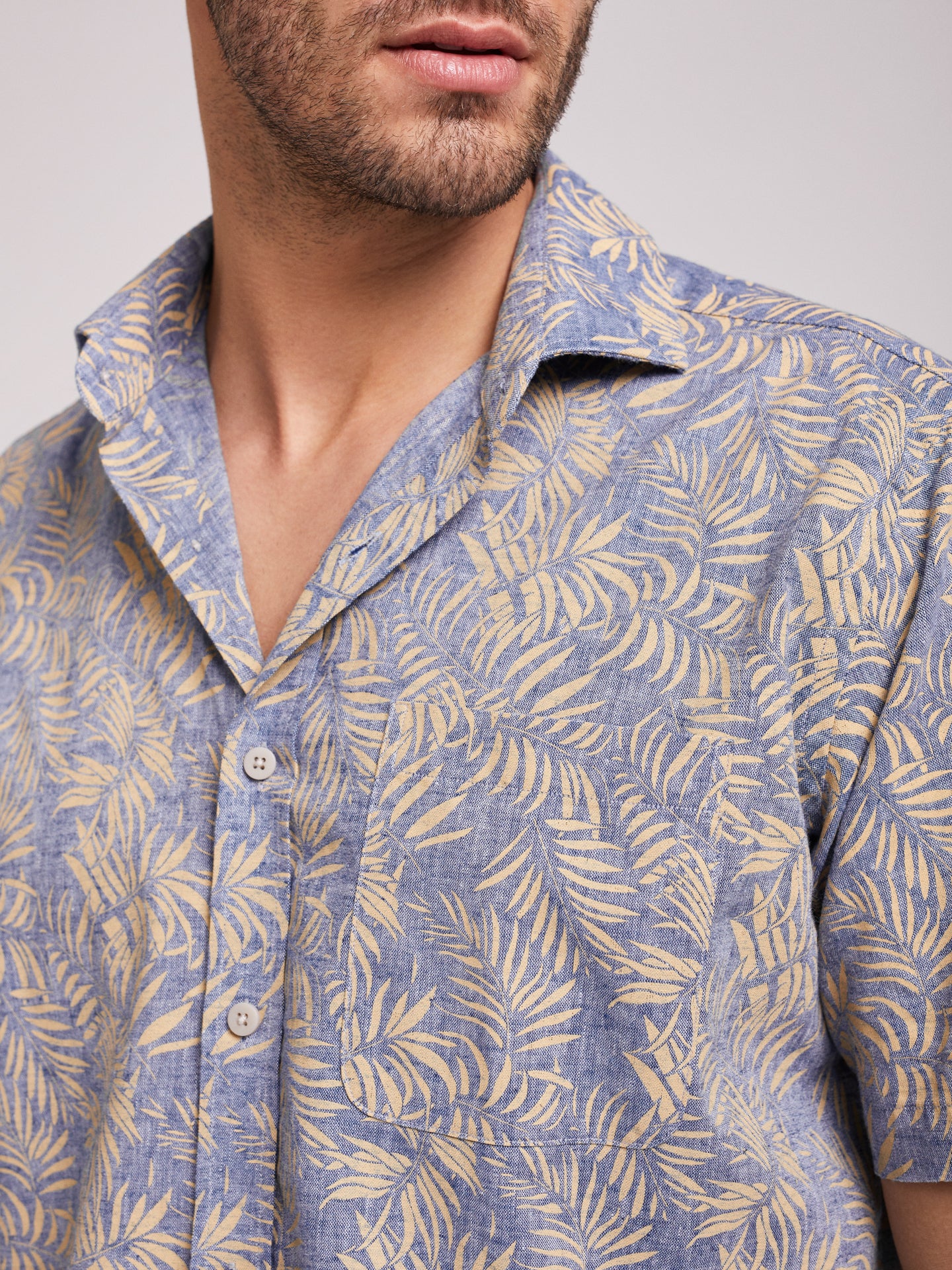 Camisa Regular Fit Linho Azul Mr. Blue