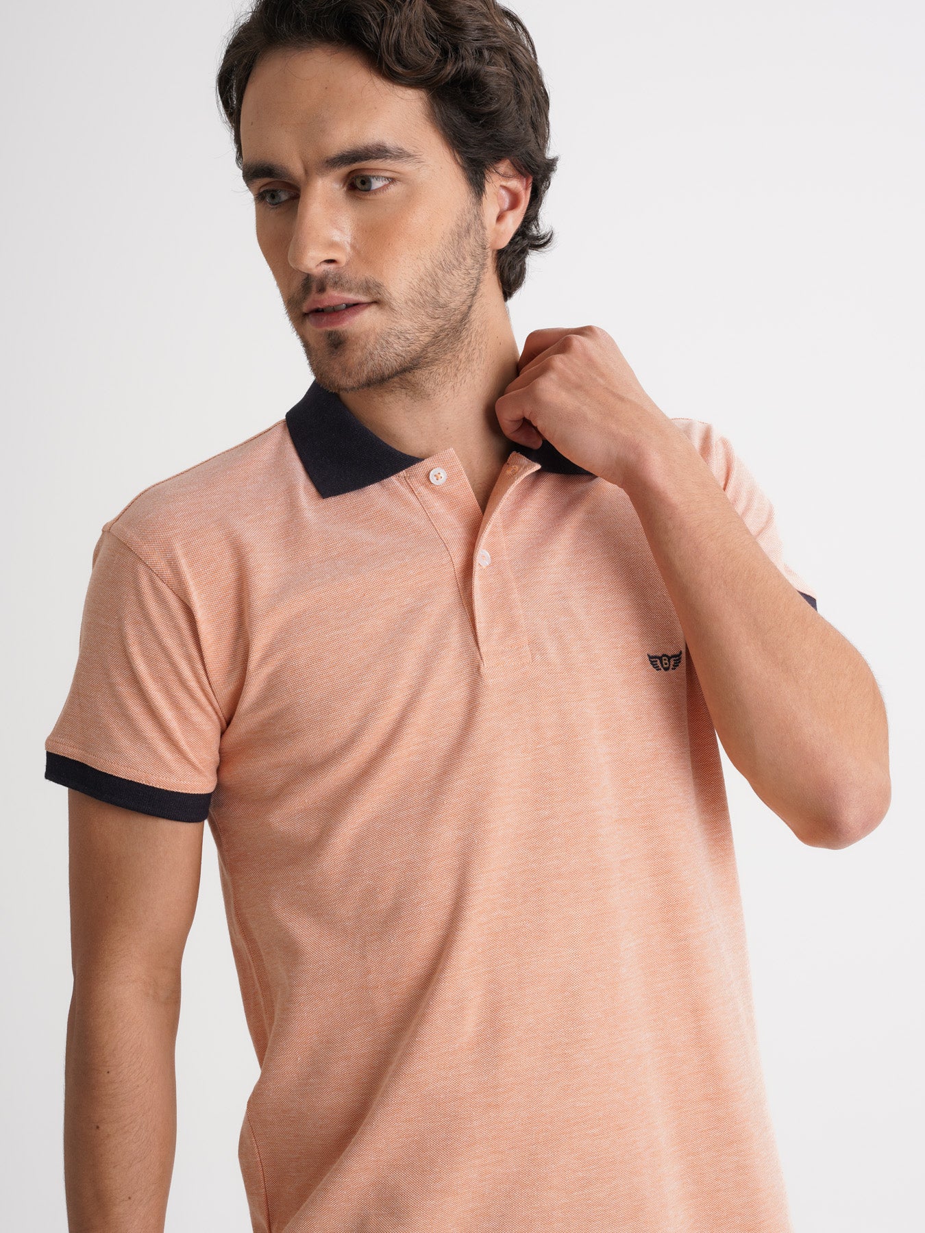 Polo Regular Fit Piquet Laranja Mr. Blue