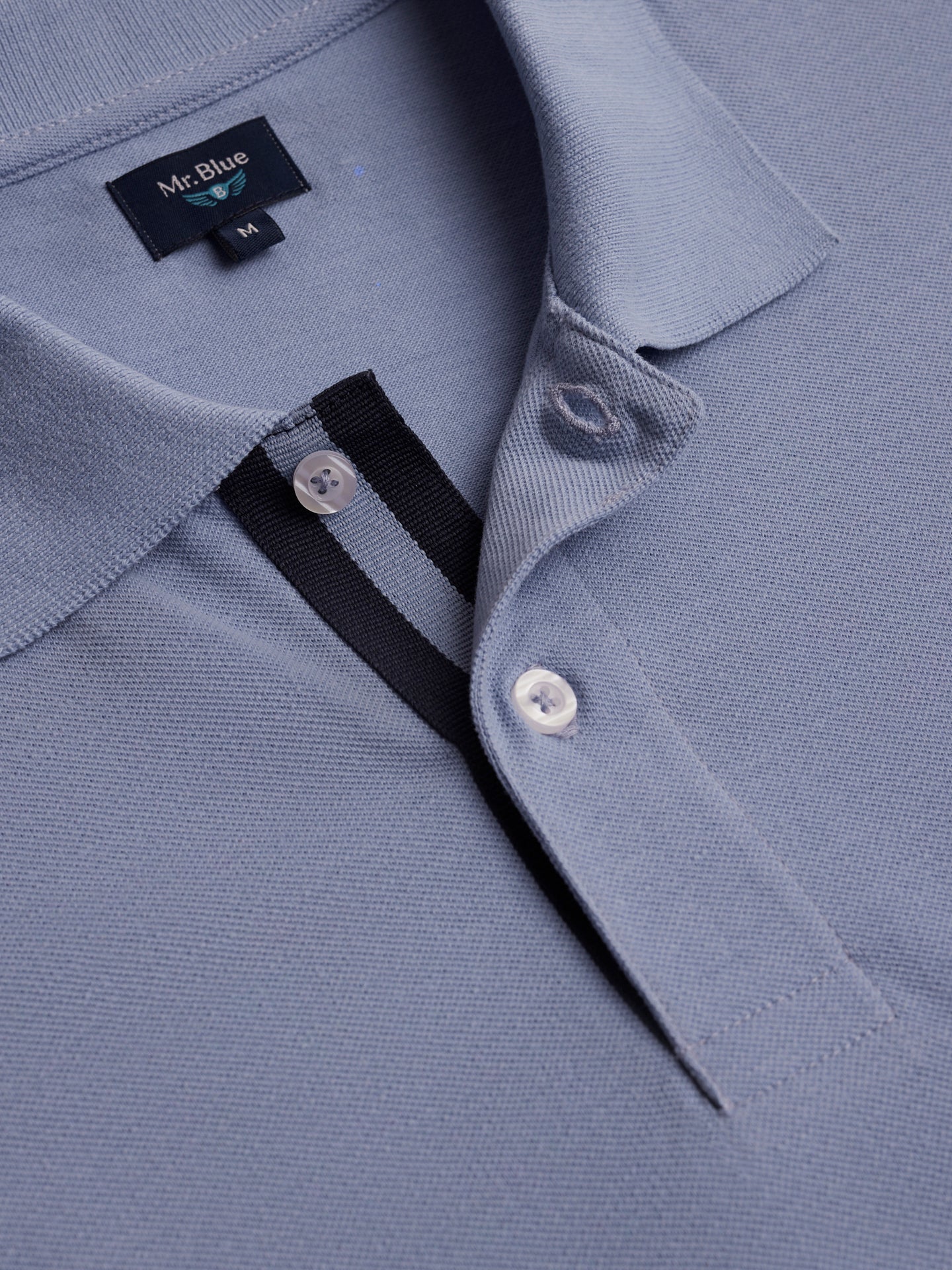 Polo Regular Fit Piquet Azul Mr. Blue