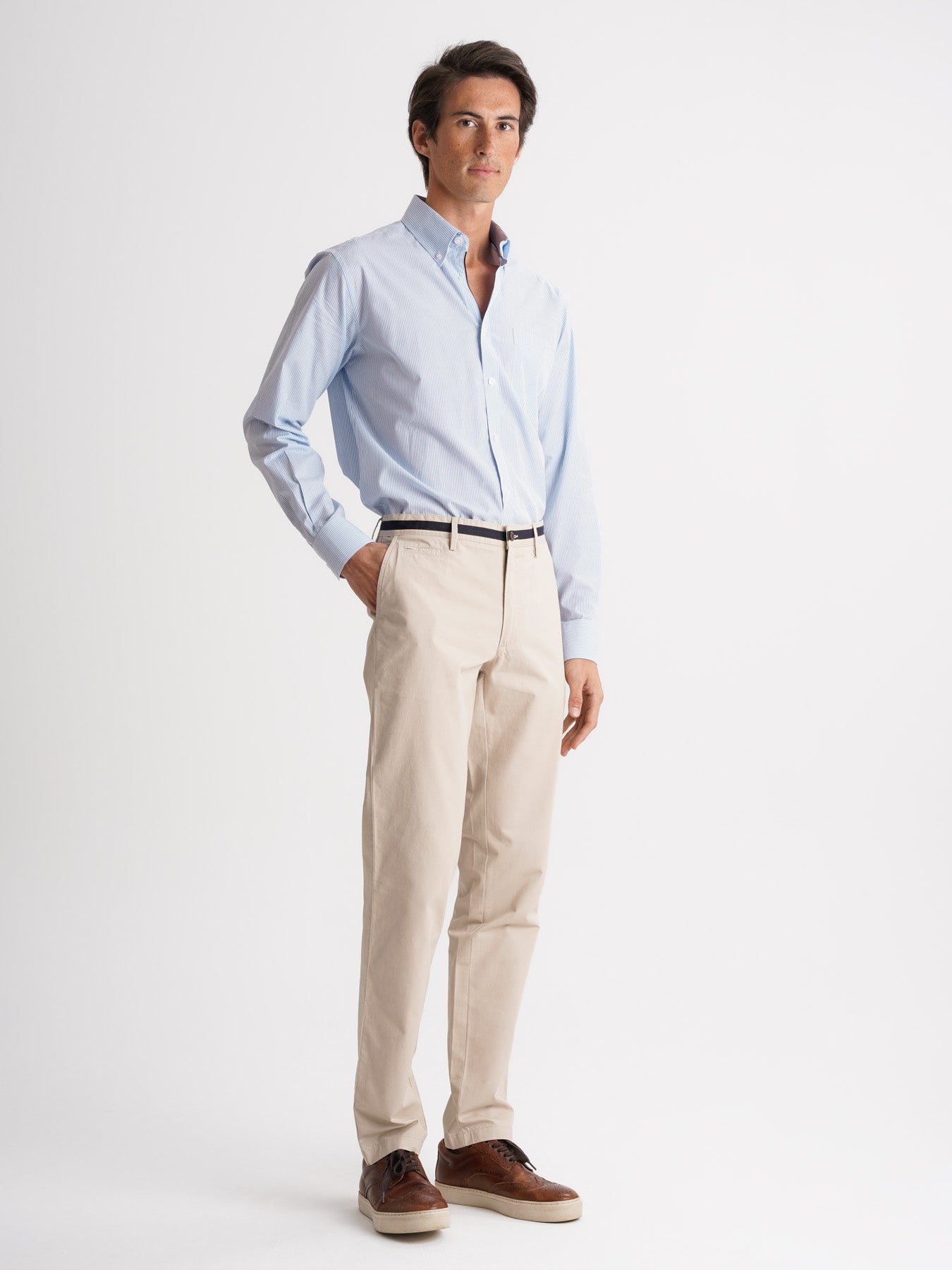 Camisa Regular Fit Popeline Azul Mr. Blue