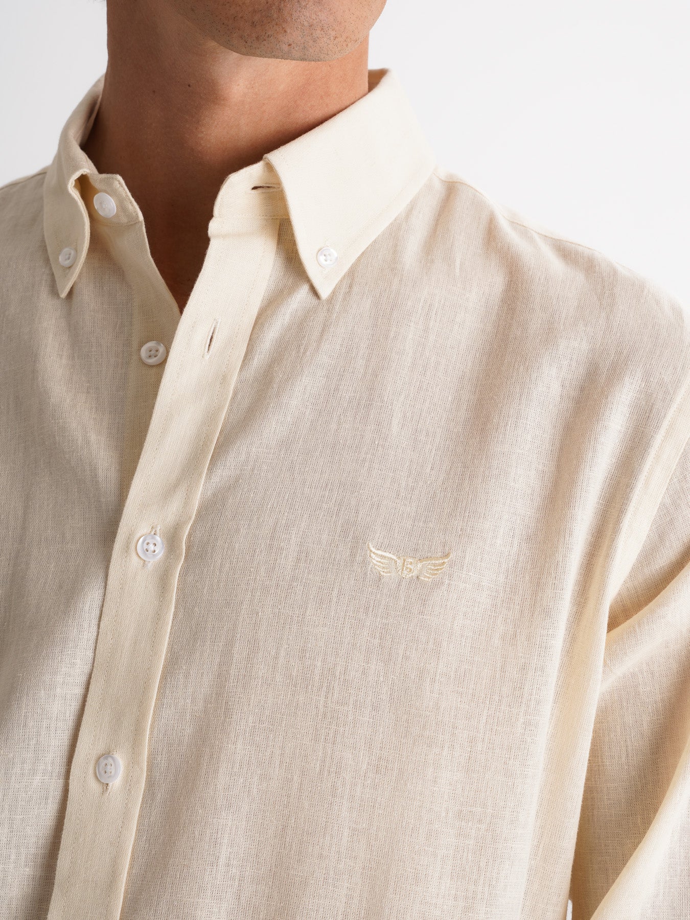 Camisa Regular Fit Linho Amarela Mr. Blue