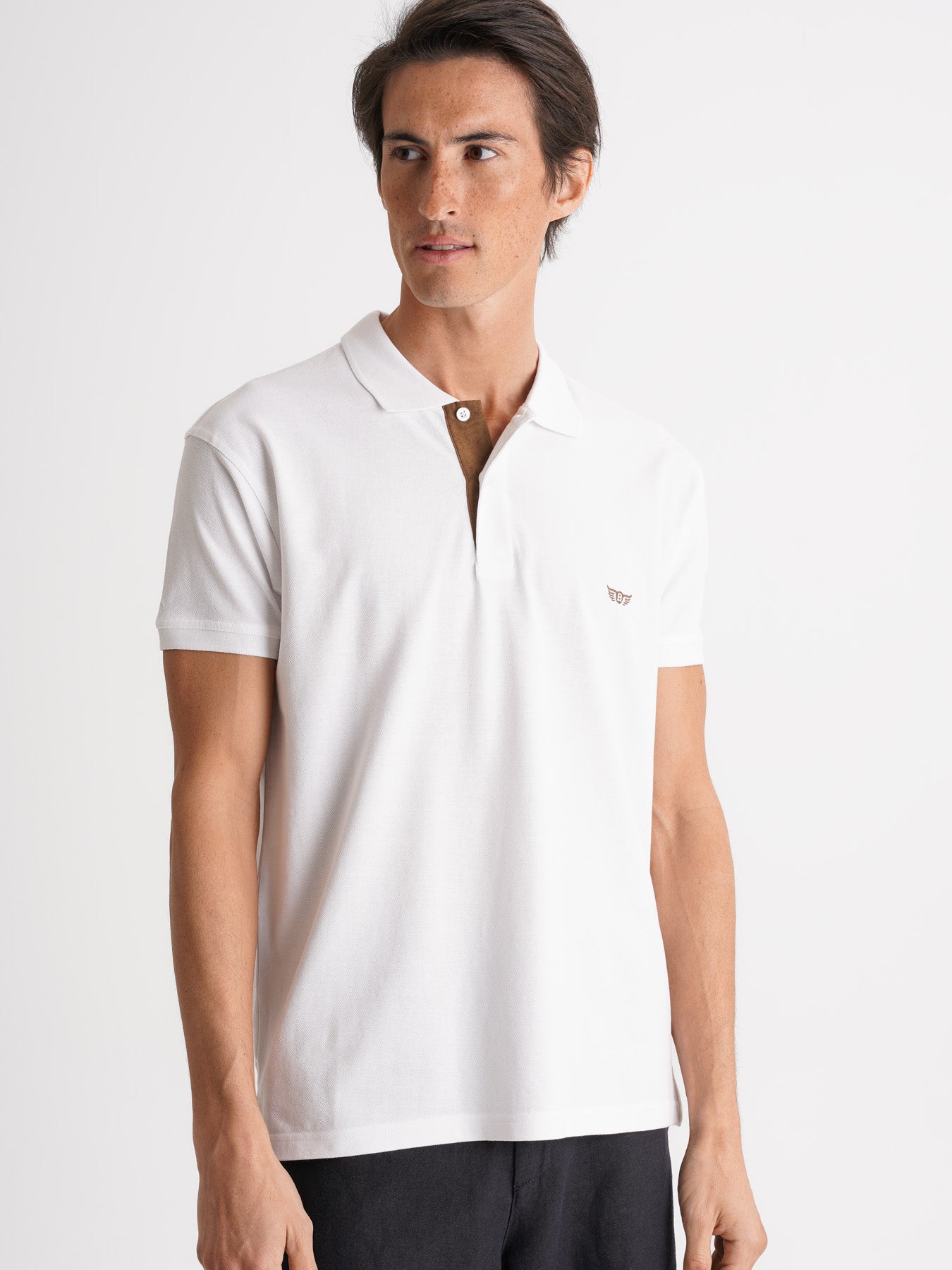 Polo Regular Fit Piquet Branco Mr. Blue