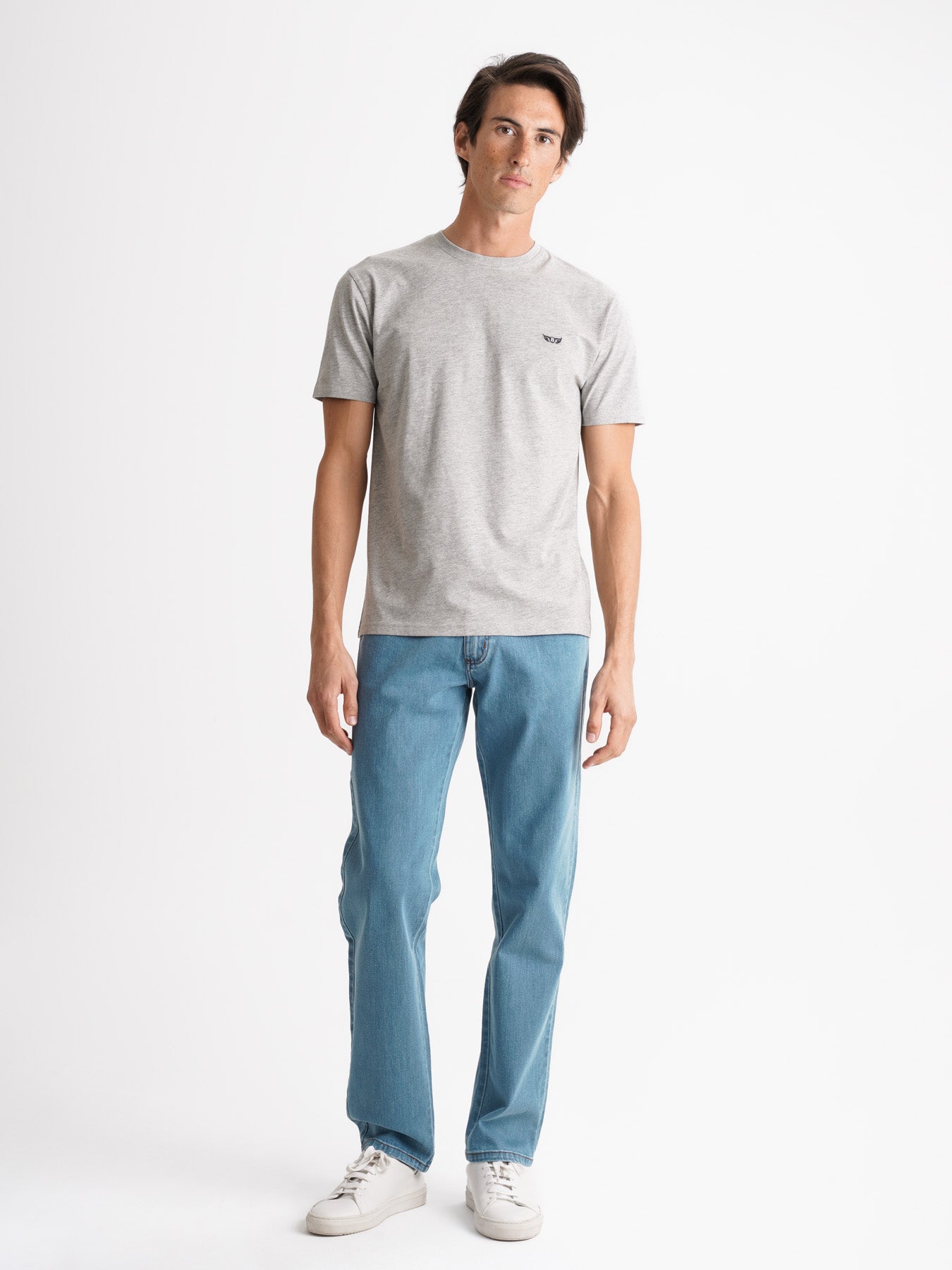 T-Shirt 100% Algodão Cinzenta Mr. Blue