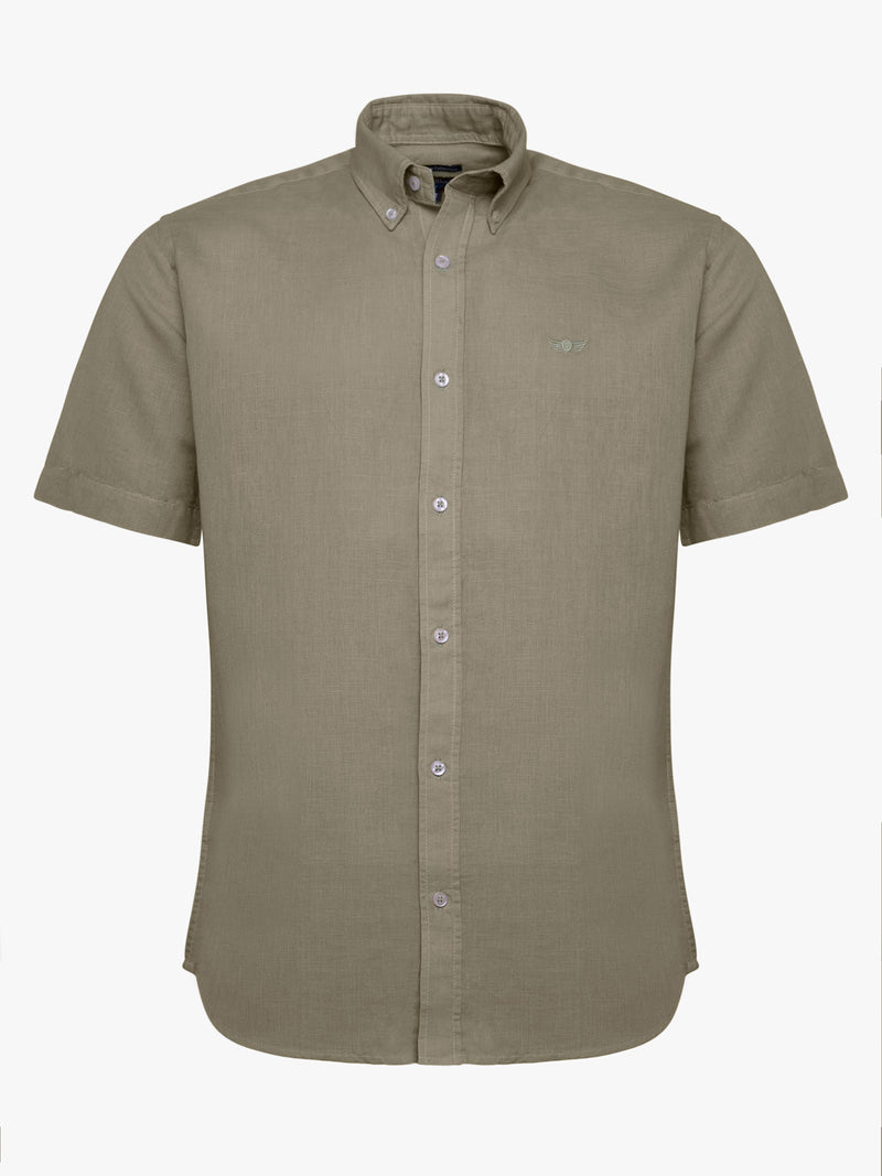 Camisa Regular Fit Linho Verde Mr. Blue