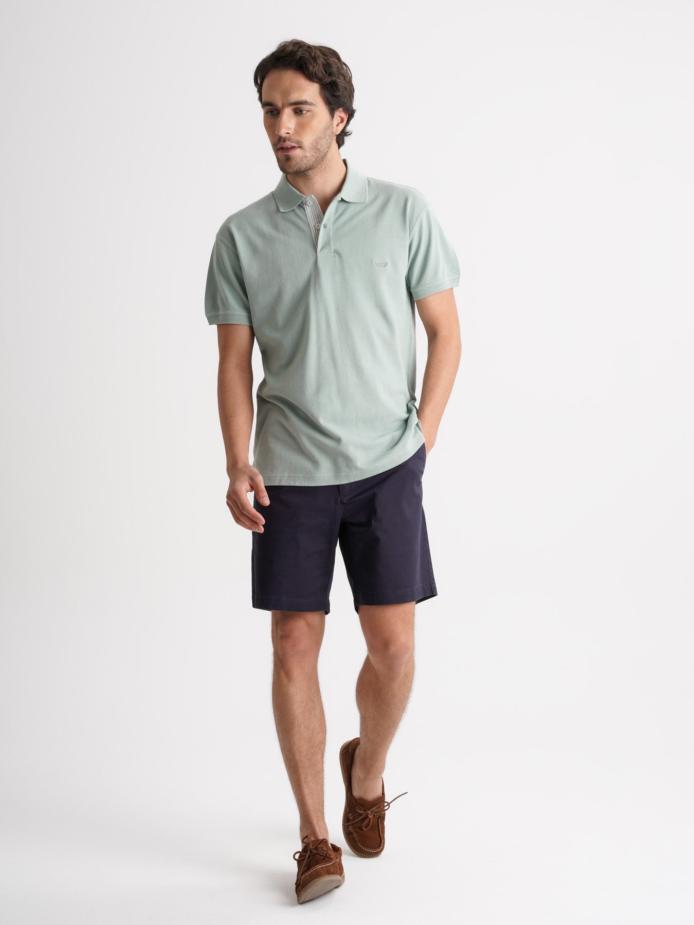 Polo Regular Fit Piquet Verde Mr. Blue