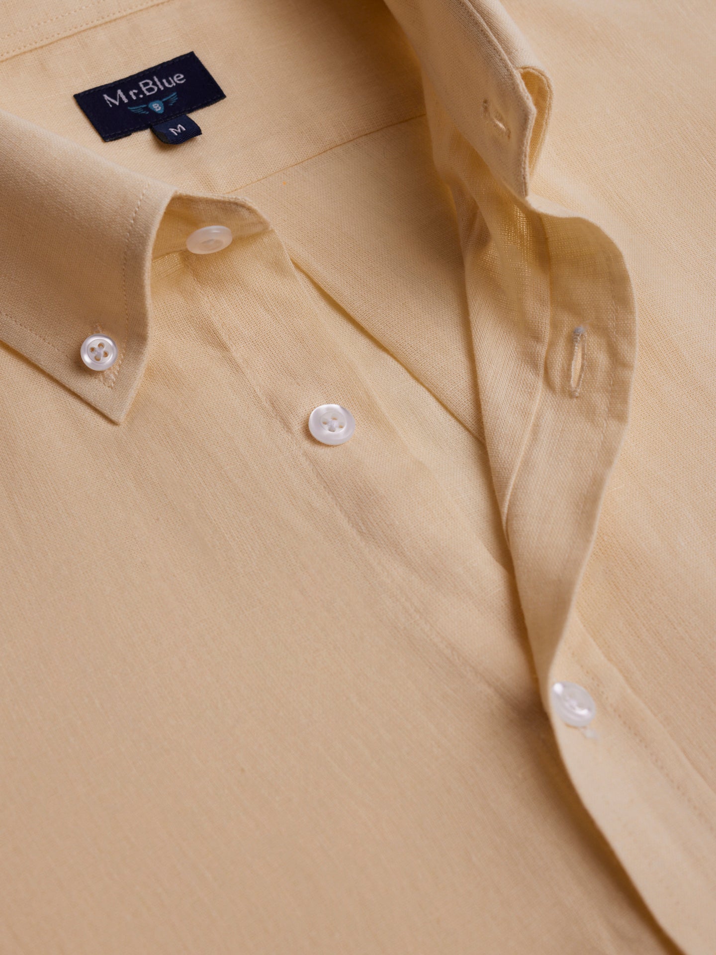 Camisa Regular Fit Linho Amarela Mr. Blue