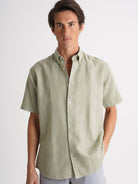 Camisa Regular Fit Linho Verde Mr. Blue