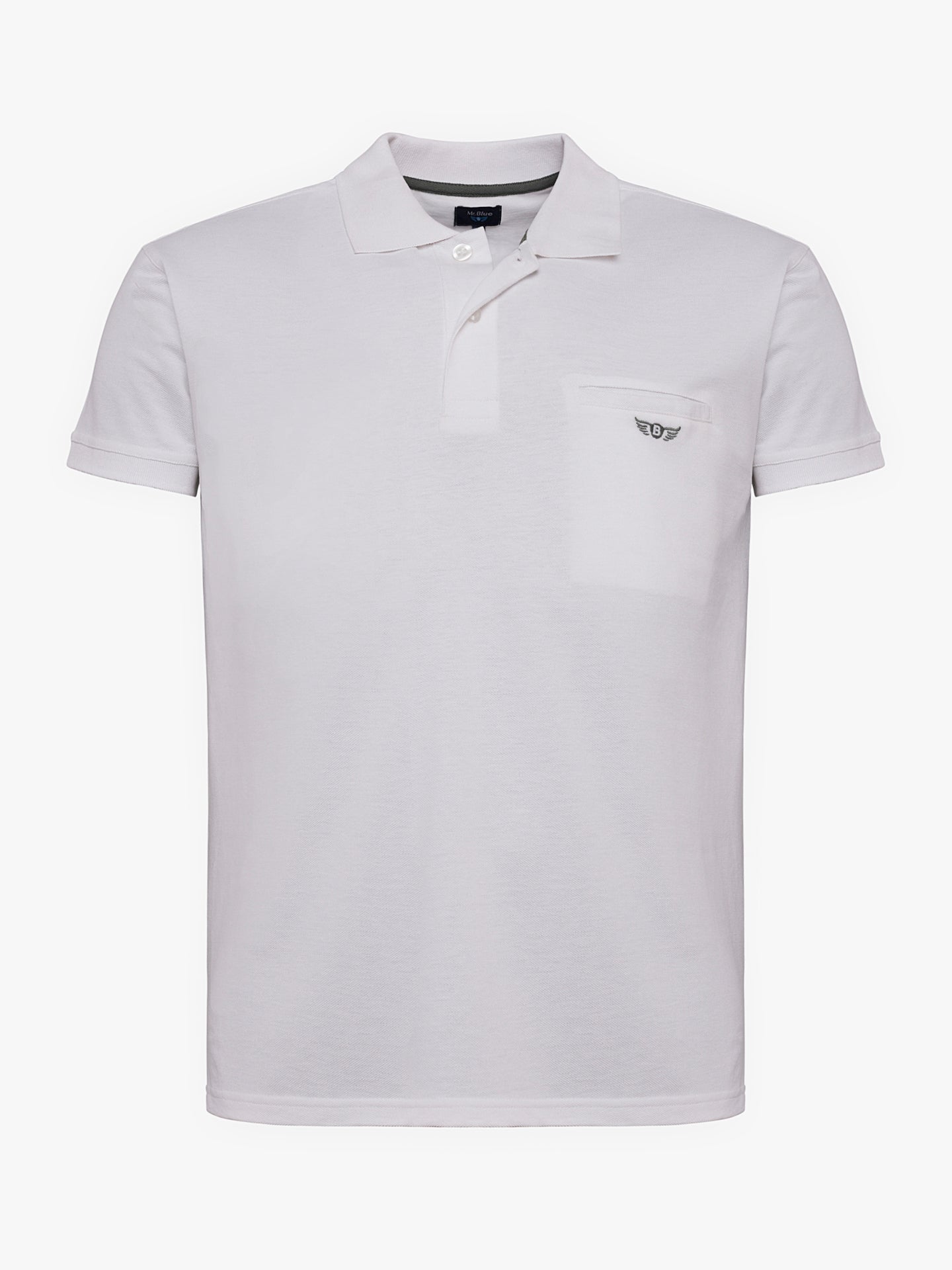 Polo Regular Fit Piquet Branco Mr. Blue