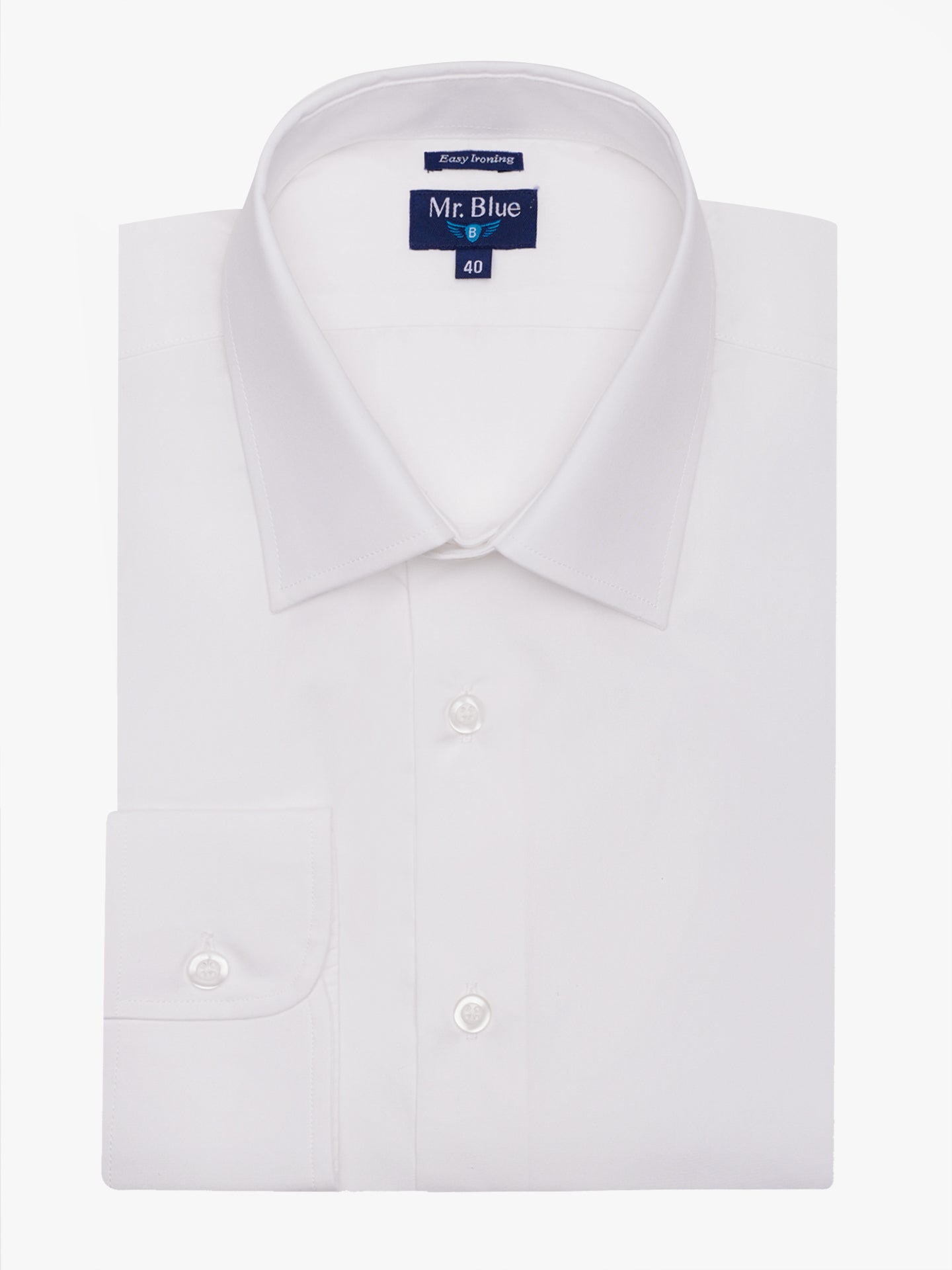 Camisa Classic Fit Popeline Branca Mr. Blue