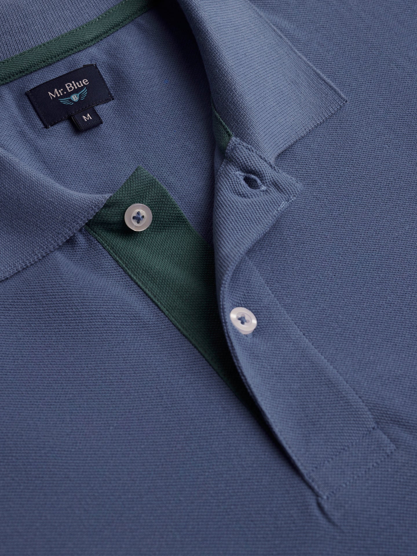 Polo Regular Fit Piquet Azul Mr. Blue