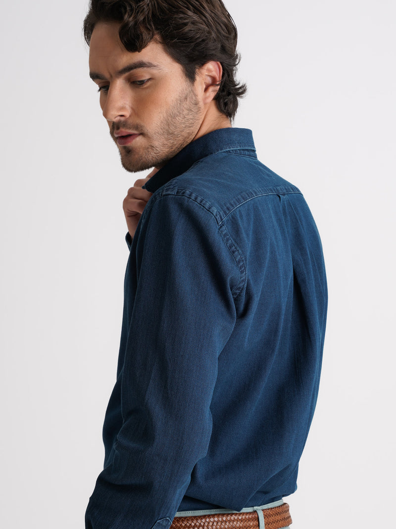 Camisa Regular Fit Denim Azul Mr. Blue