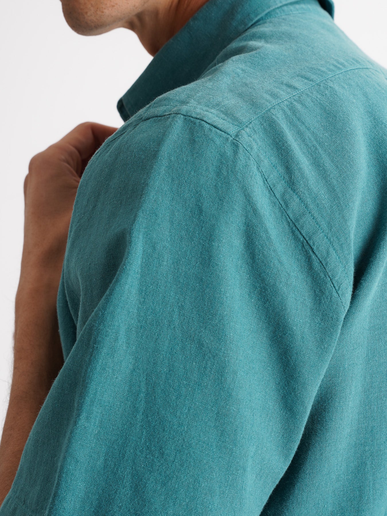 Camisa Regular Fit Linho Azul Mr. Blue