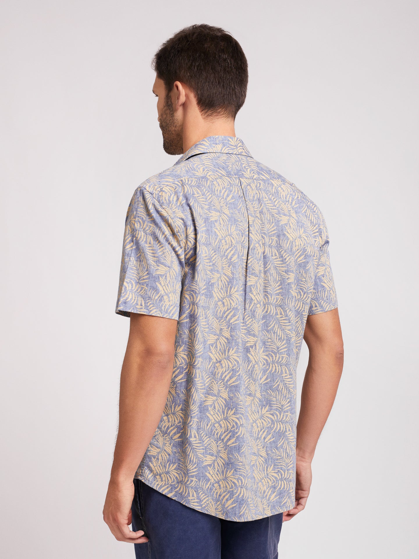 Camisa Regular Fit Linho Azul Mr. Blue