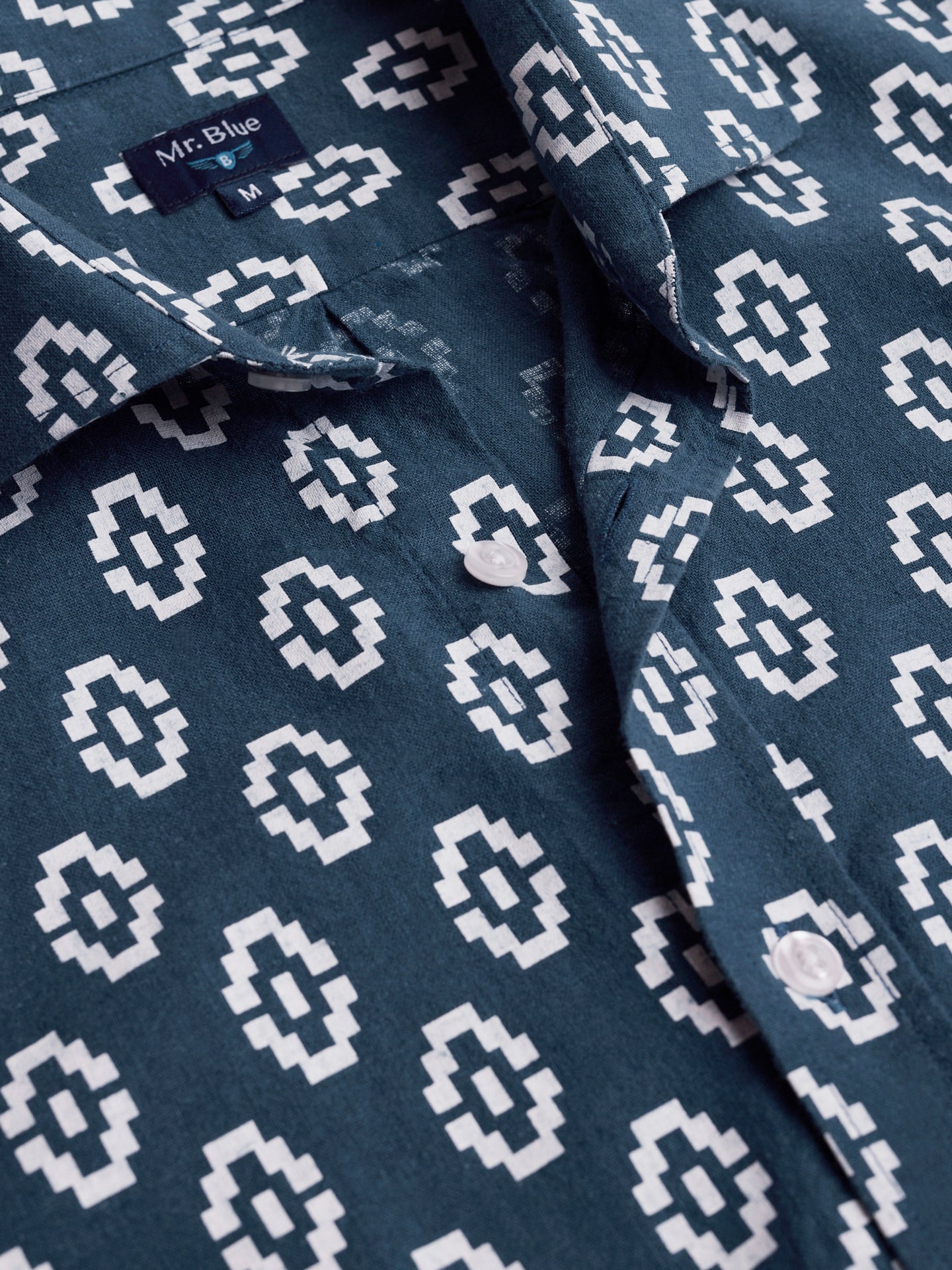 Camisa Regular Fit Linho Azul Mr. Blue