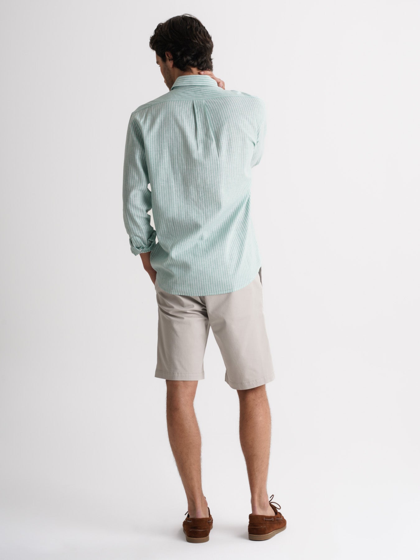 Camisa Regular Fit Linho Verde Mr. Blue