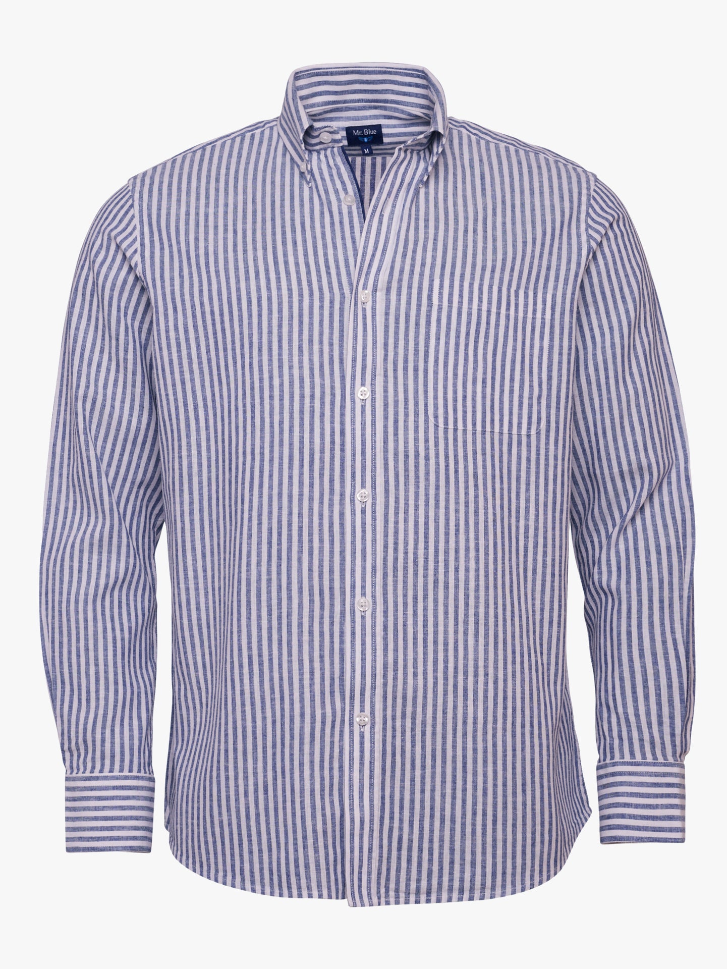 Camisa Regular Fit Linho Azul Mr. Blue